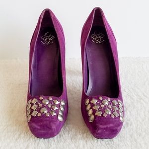 BCBGeneration Galena Purple Embellished Suede Shoe